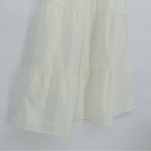 Rails  Lucia Tiered Midi Dress Cap Sleeves Cotton Poplin White Women's Small NEW