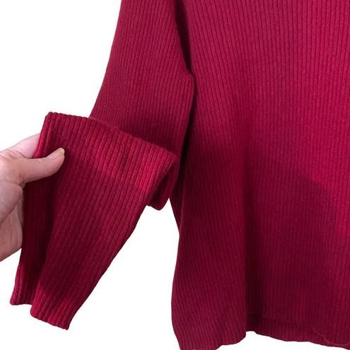 A. Giannetti Red 100% Cashmere V Neck Sweater Size L/XL