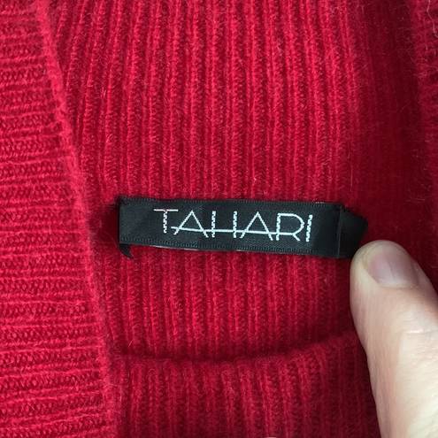 Tahari  Red Mock Neck 100% Cashmere Sweater Medium