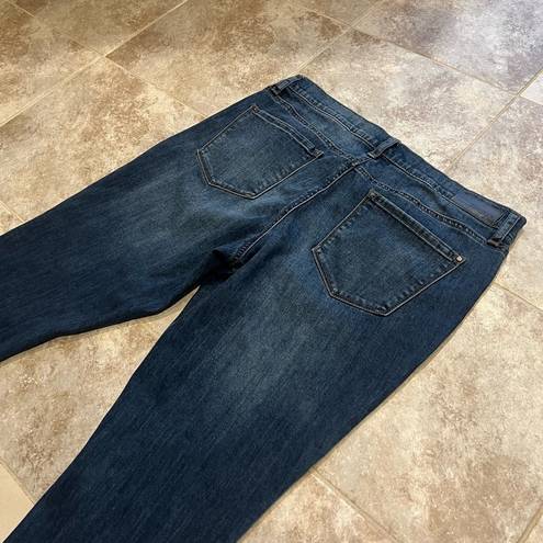 DKNY  Jeans Ave B Ultra Skinny Dark Wash Denim Mid Rise Size 10 Stretchy Blue