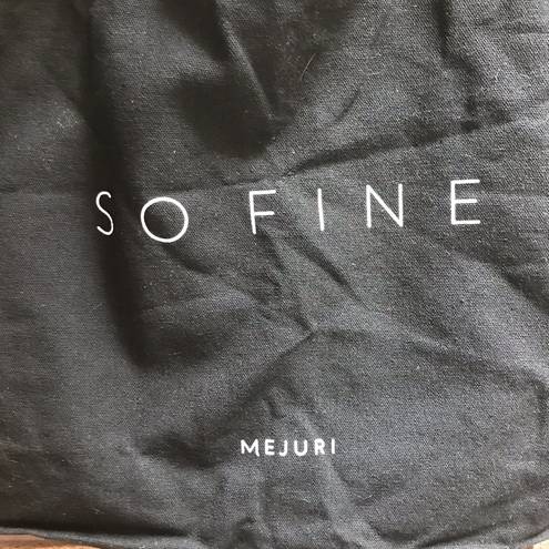 Mejuri  So Fine Canvas Tote Bag Medium Sized Blaxck Graphic Print