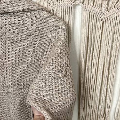 Natori Womens  Wool Knit Shawl beige cocoon sweater Size Small Khaki Colored