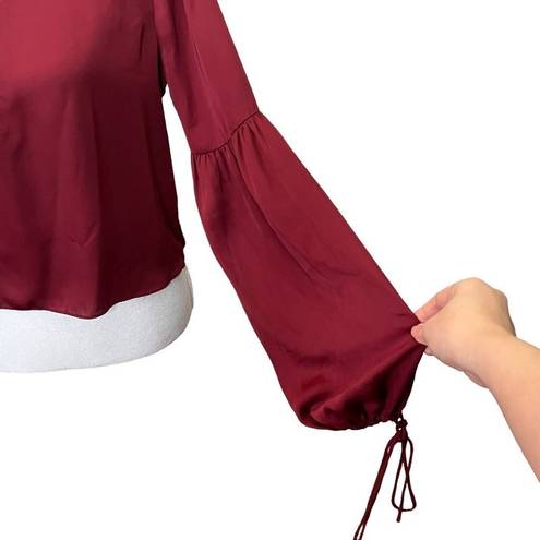 L'Academie L’academie Womens The Airy Blouse in Cabernet Red Revolve Size Small