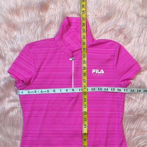 FILA  Golf Woman’s Pink Fitted 1/4 Zip Tee Size Small