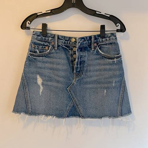 GRLFRND  Eva Denim Mini Skirt Walk This Way