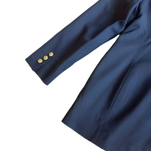 Krass&co Chas Reed & . Navy Double Breasted Blazer Gold Buttons 100% Wool Size 6 Womens