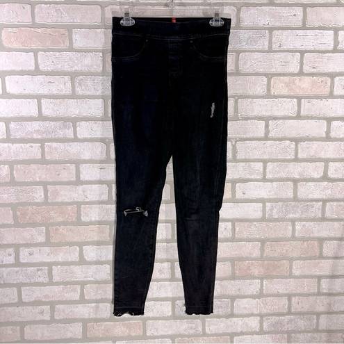 Spanx  Vintage Black Distressed Raw Hem Skinny Jeans Size S