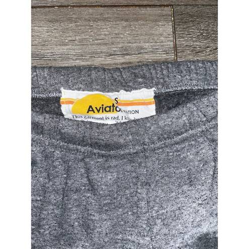 Aviator Nation Heather Grey Blue Gradient 5 Stripe Sweatpants