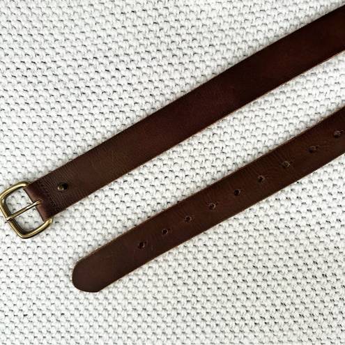 Gap  Vintage Dark Brown Leather Medium Width Brass Buckle Belt XS 918542