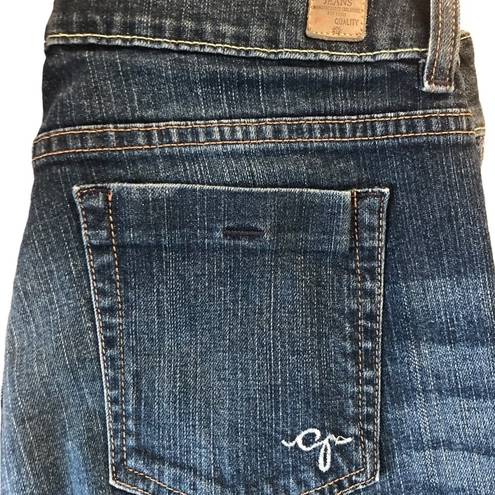 Guess Jeans Cuffed Stretch Capri Cropped Jean 31X25” Med Wash Style#JC8151