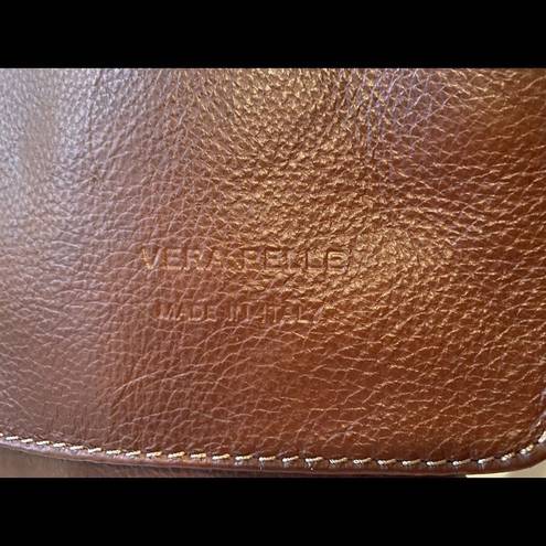 Vera Pelle  brown pebbled leather crossbody ITALY