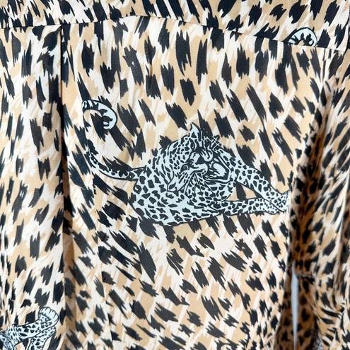 L'AGENCE L’AGENCE Cheetah Print Long Sleeve Silk Top Size XS