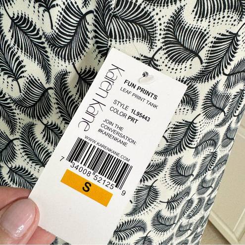 Karen Kane  Leaf Print Asymmetric Hem Tunic Tank Top Size S NWT