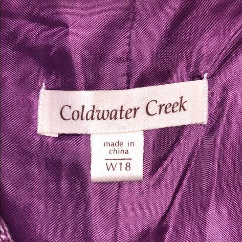 Coldwater Creek  Size 18W Purple White Herringbone Zip Up Wool Blend Vest Jacket