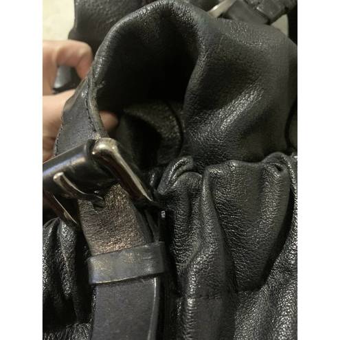 Burberry  Black Leather Curzon Satchel Bag