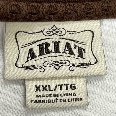 Ariat  baseball tee womens eyelet sleeves bling studded cowgirl top xxl y2k