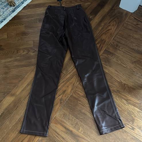 White Fox Boutique NWT  Brown Leather Pants *highrise