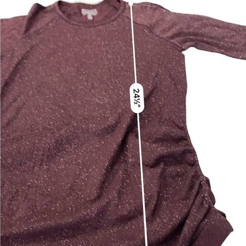 Athleta  Speedlight Glow Top Antique Burgundy Sparkle XS 510329