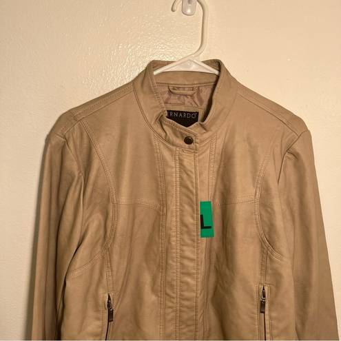 Bernardo  Faux Leather Jacket Soft Wheat