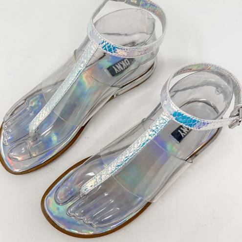 DKNY  Ava Iridescent Ankle Strap Thong Sandals, NEW, Size 6, MSRP $120