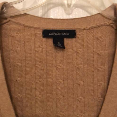 Lands'End  NUDE CABLE KNIT BUTTON DOWN CARDIGAN