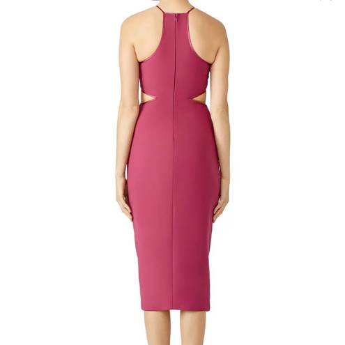 Cinq à Sept Cinq a Sept Yael Cut Outs Halter Midi Dress Orchid Pink Muted Mauve Long Slit 10