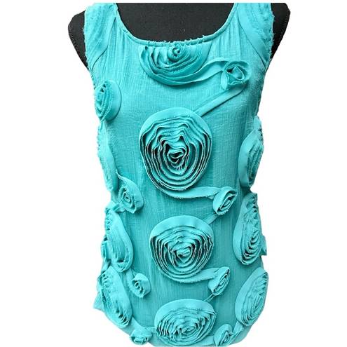 Yoana Baraschi Baraschi Teal Floral Embellished Top - M