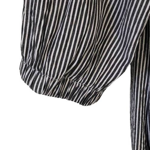 Beach Lunch Lounge Grey Off Shoulder Striped Blouse size medium