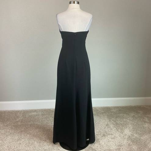 AQUA Women's Formal Dress by  Size 8 Black Crepe Strapless Cutout Evening Gown