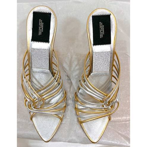 Marc Jacobs  RUNWAY Fifty Four Mule Metallic Sandal Heels