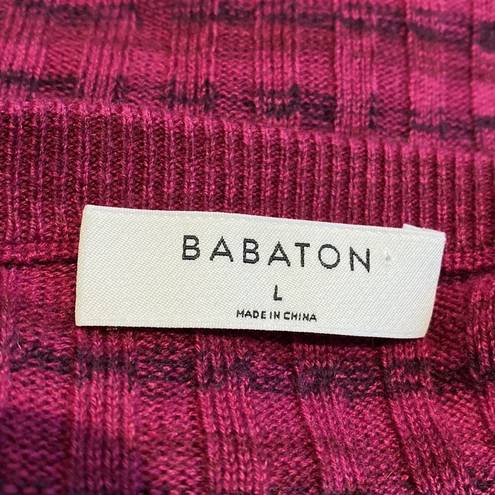Babaton  Nathaniel space dyed striped cropped sweater in raspberry size Large NWT
