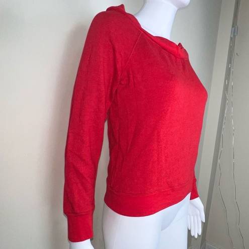 Treasure & Bond  Wide Neck On/Off Shoulder Red Sweatshirt