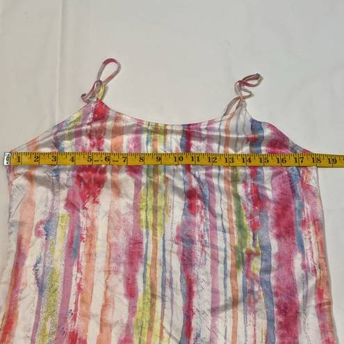 Neiman Marcus 42 VINTAGE  Watercolor Striped Silky Spaghetti strap Tank Small