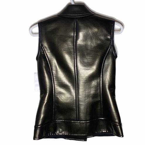 W By Worth Worth zippered faux leather duochrome moto vest size 0