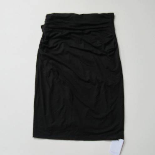 MM.LaFleur NWT  Soho Pencil in Black Ruched Stretch Jersey Pull-on Skirt S $140