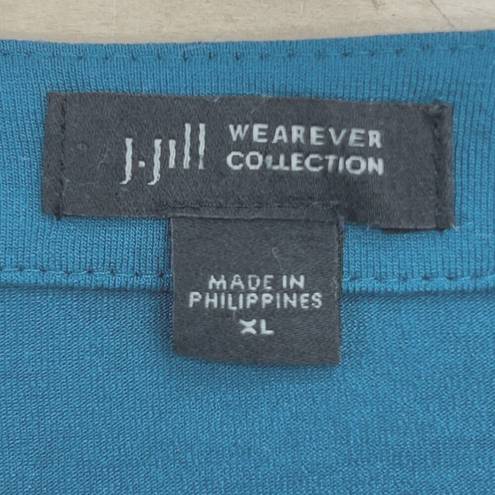 J.Jill  Wearever Collection Womens Size XL Teal Cardigan Sweater Single Button