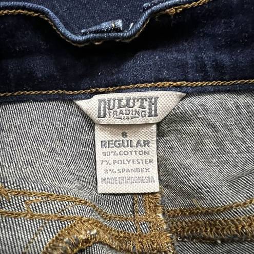 Duluth Trading  Co Jeans Womens 8 Dark Wash Tapered Fit Stretch Blue Denim 28x27