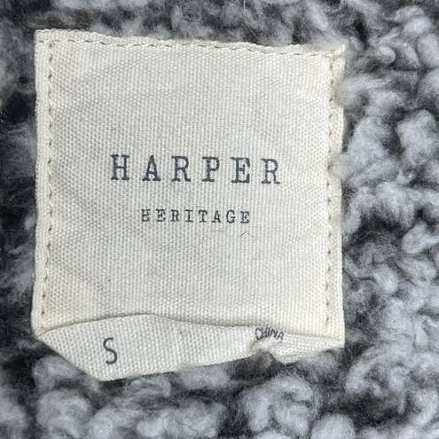 Harper  Boutique Vest Size Small Plaid Full Zip Faux Fur Fleece Sleeveless