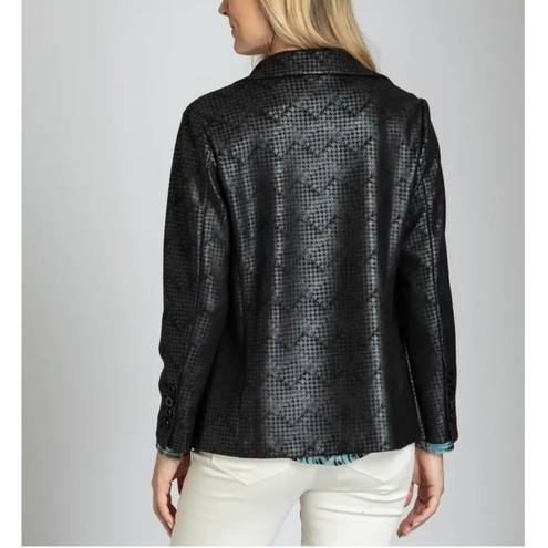 Houndstooth NWT APNY Vegan Leather Blazer  Black Size M