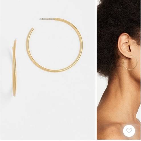 Madewell  Medium Hoop Earrings Gold Color with Sterling Silver Posts NWT