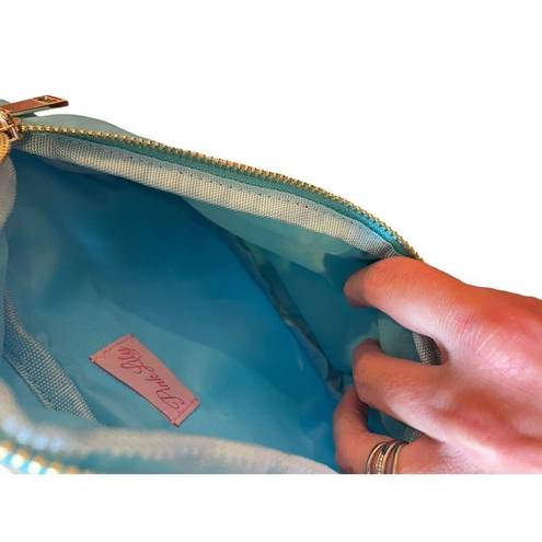 Pink Lily NWOT  Nylon Aqua with Gold Belt Bag‎ w/ Adjustable Strap