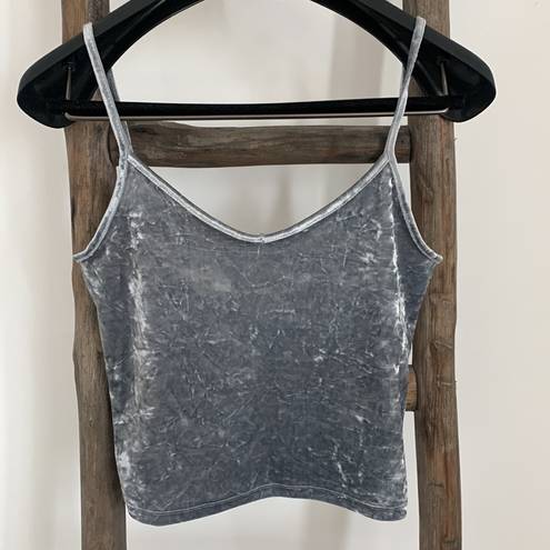 Bershka Baby Light Dusty Blue  Velvet Cropped Tank / Size S