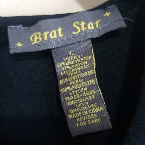 Brat Star  Black Multicolored Dress Sz Large