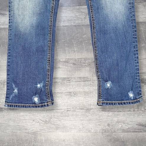 BKE Buckle Payton Distressed Crop Blue Jeans Womens 28 (M 31X26) Low Rise