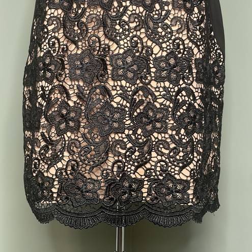 Jessica Simpson NWOT  Black Lace w/ Nude Lining Cap Sleeves Women’s Dress Size 10