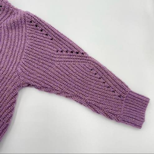 Elizabeth and James Elizabeth‎ and James Oversize Purple Sweater Relaxed Fit Open Knit Size Large