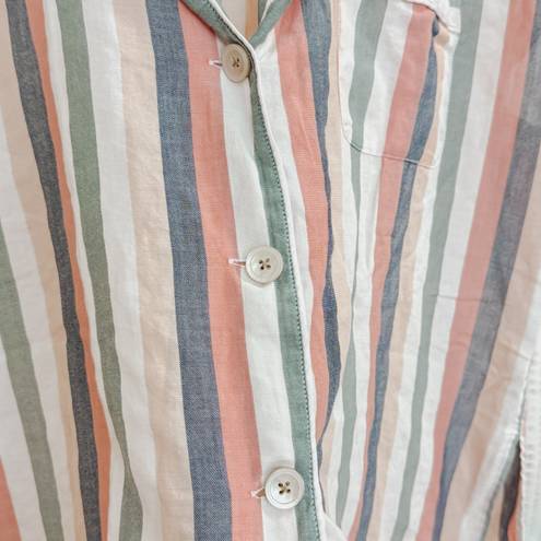 Madewell Blue And Pink Striped Pajama Shirt