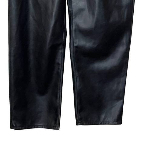 Madewell  The Petite Perfect Vintage Straight Jean Faux Leather Black Womens 25P