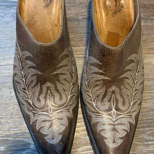 Charlie 1 Horse Lucchese  Brown Western Mules 8 B