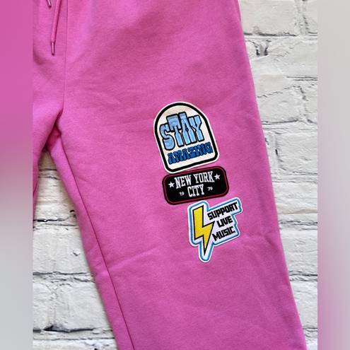 Bubblegum NWOT Vinyl Icons Patch Sweatpants in Pink 